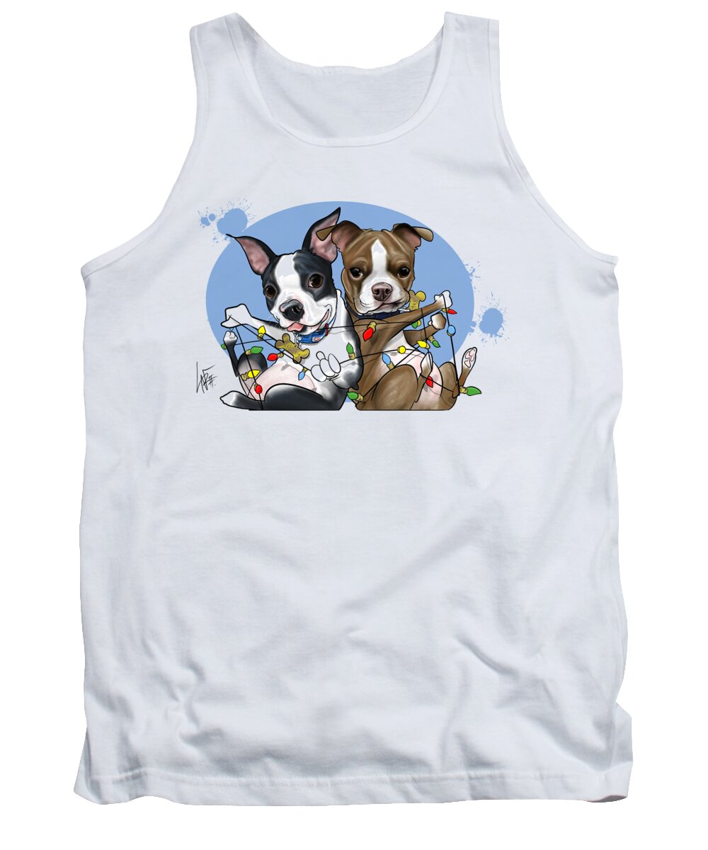 6052 Tank Top featuring the drawing 6052 Perez-Fisher by Canine Caricatures By John LaFree