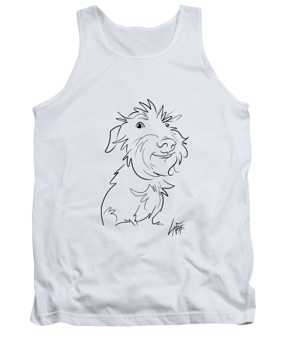6056 Tank Top featuring the drawing 6056 Mendoza by Canine Caricatures By John LaFree