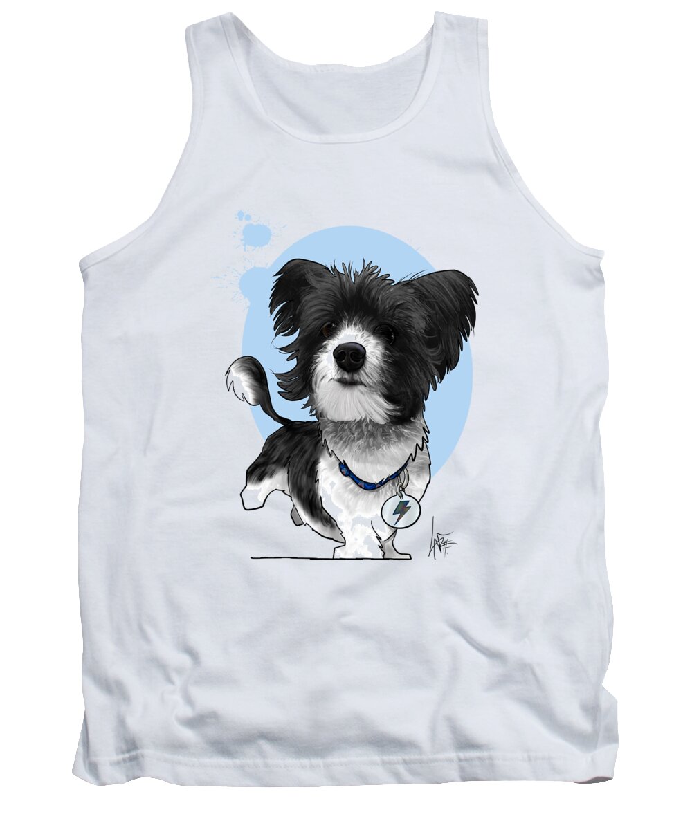 6069 Tank Top featuring the drawing 6069 Odell by Canine Caricatures By John LaFree