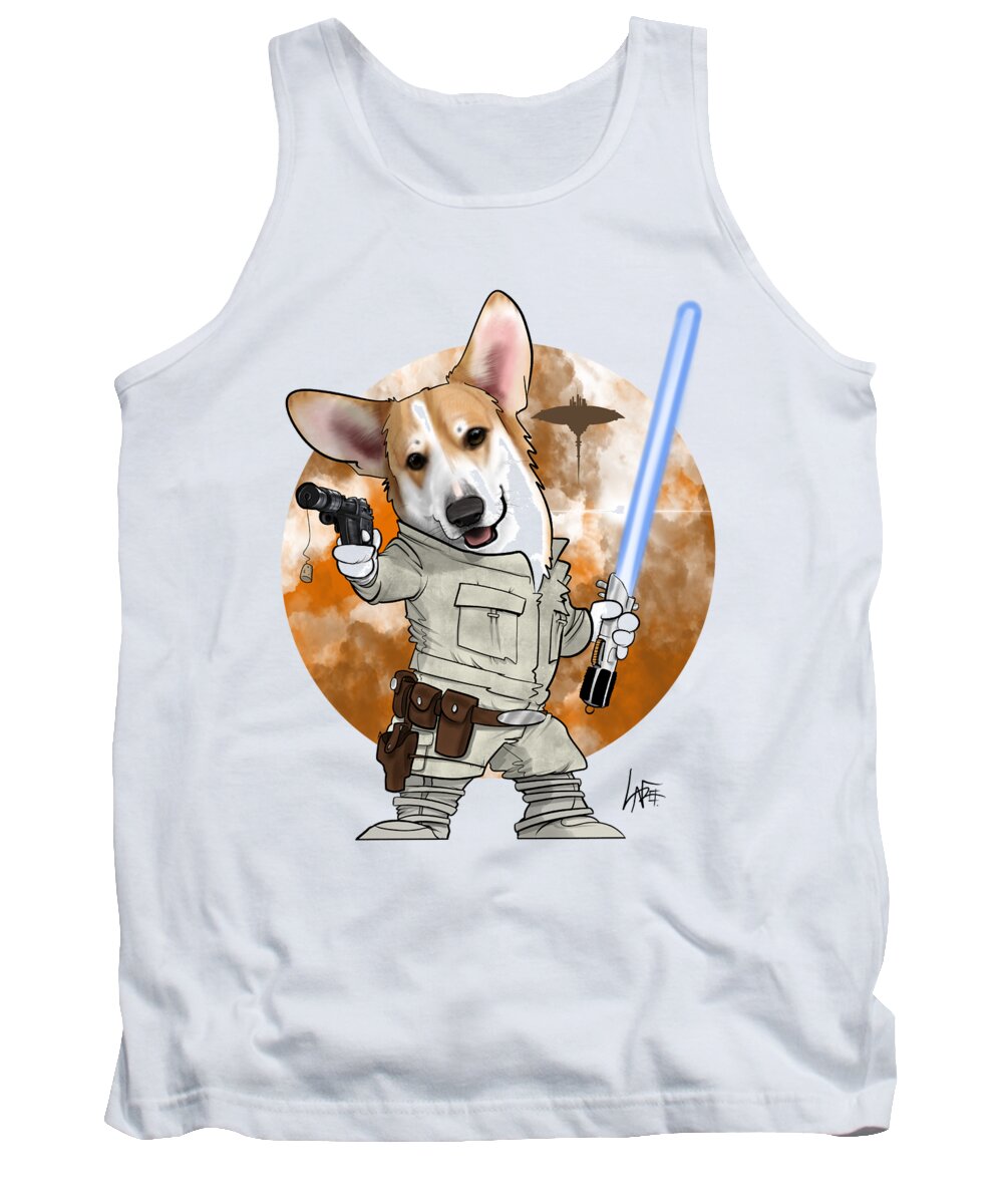 6070 Tank Top featuring the drawing 6070 May by Canine Caricatures By John LaFree