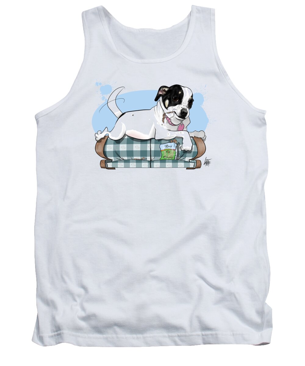 6073 Tank Top featuring the drawing 6073 Nodzak by Canine Caricatures By John LaFree