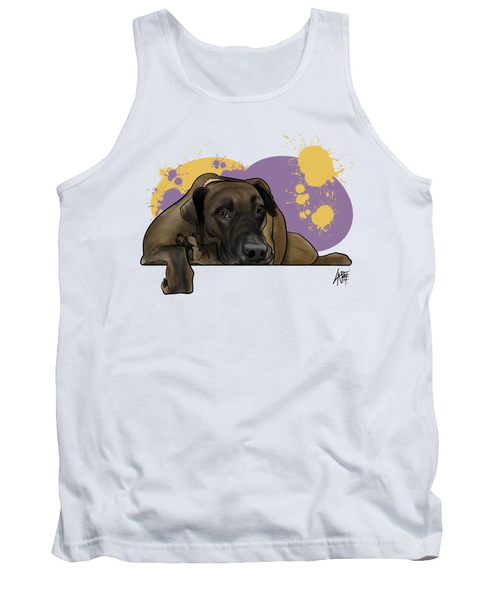 6079 Tank Top featuring the drawing 6079 Brown by Canine Caricatures By John LaFree