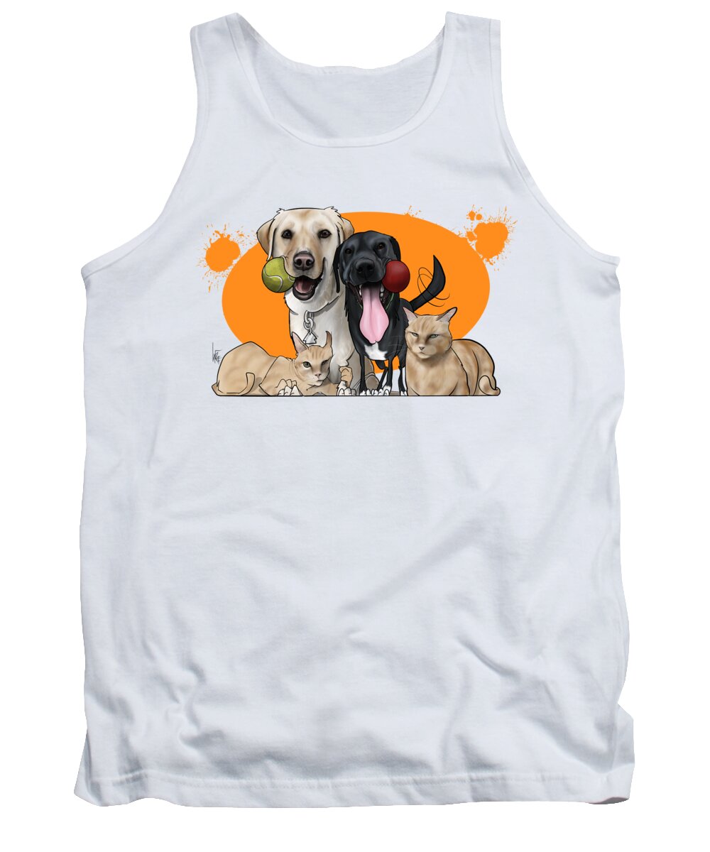 6082 Tank Top featuring the drawing 6082 Narusiewicz by Canine Caricatures By John LaFree