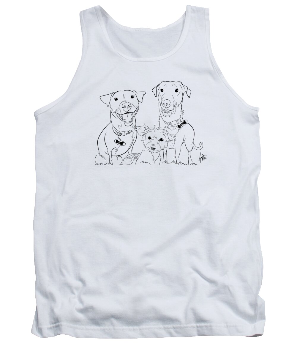 6085 Tank Top featuring the drawing 6085 Voerg by Canine Caricatures By John LaFree