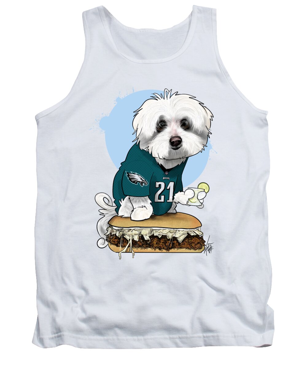 6086 Tank Top featuring the drawing 6086 Chancler by Canine Caricatures By John LaFree