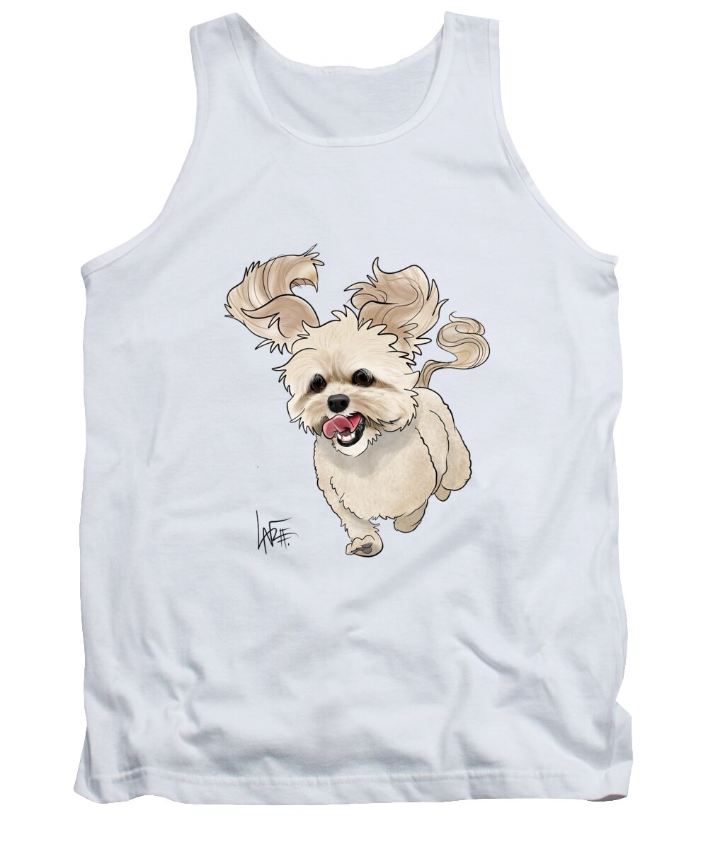 6130 Tank Top featuring the drawing 6130 Richardson by Canine Caricatures By John LaFree