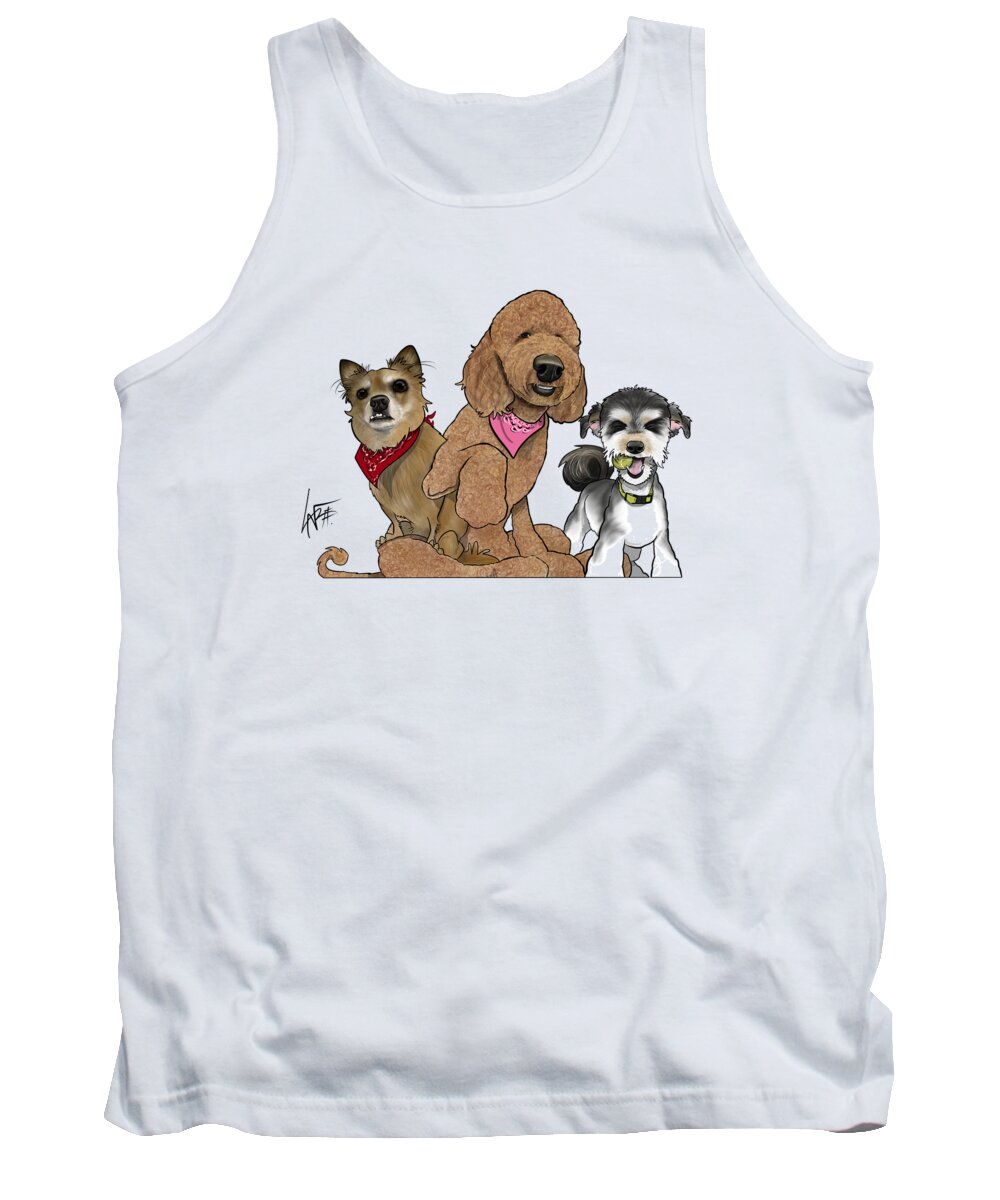 6133 Tank Top featuring the drawing 6133 Hightower by Canine Caricatures By John LaFree