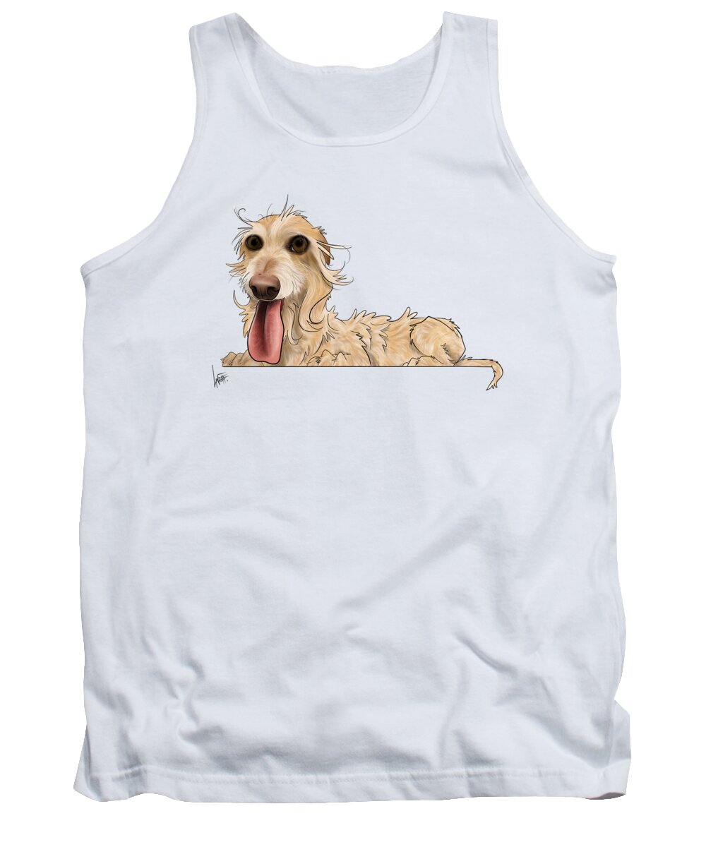 6134 Tank Top featuring the drawing 6134 Hubard by Canine Caricatures By John LaFree