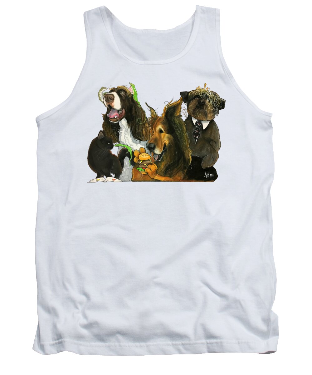 Stefanos Tank Top featuring the drawing 7-1340 Stefanos by Canine Caricatures By John LaFree