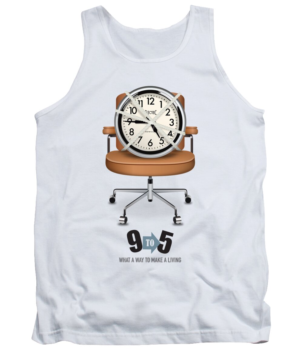 9 To 5 Tank Top featuring the digital art 9 to 5 - Alternative Movie Poster by Movie Poster Boy
