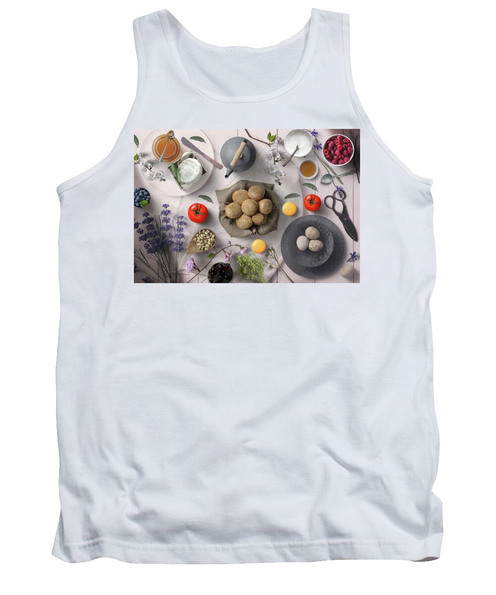 Breakfast Tank Top featuring the photograph A Beautiful And Delicious Breakfast by Johanna Hurmerinta