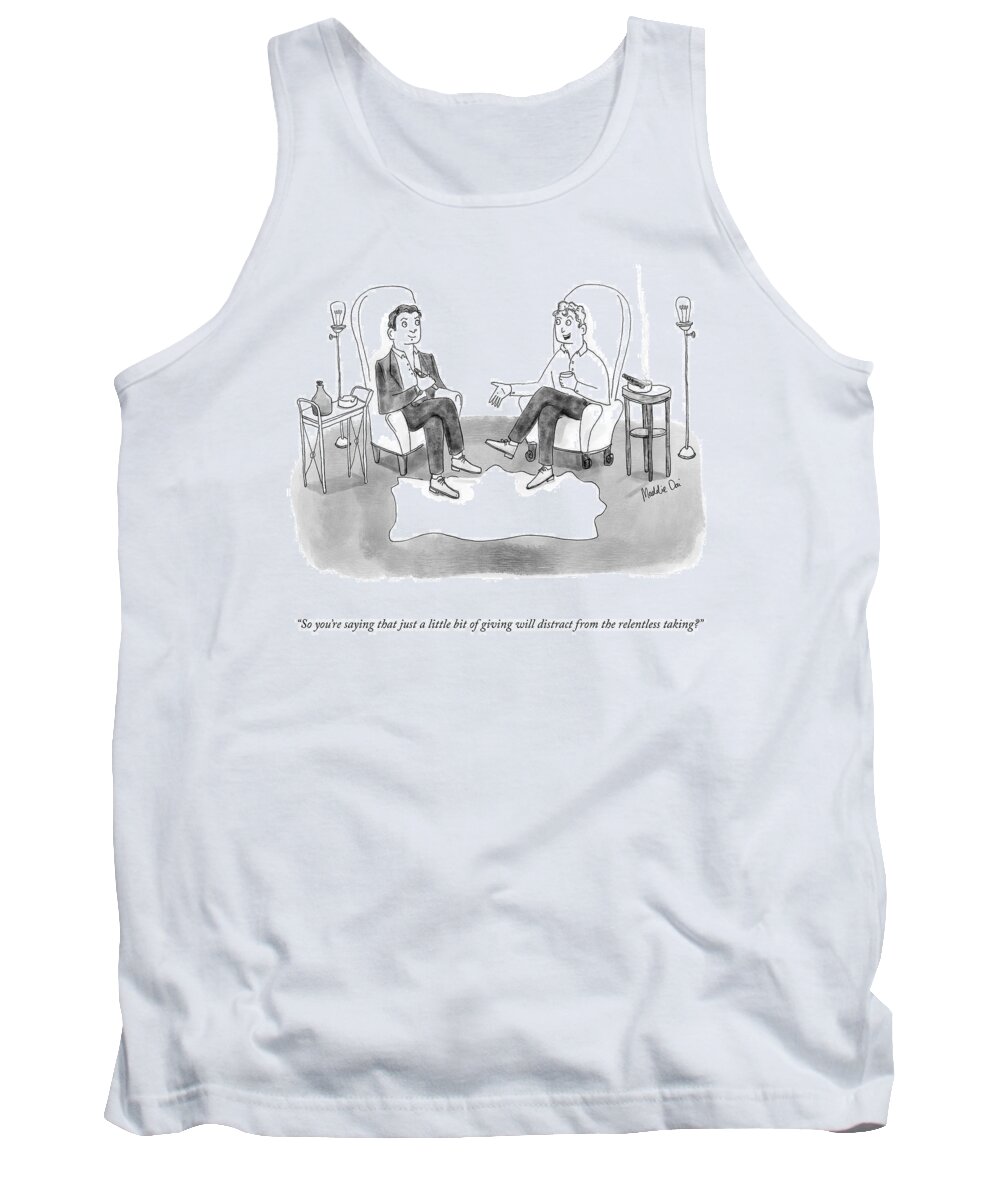 A25722 Tank Top featuring the drawing A Little Bit Of Giving by Maddie Dai
