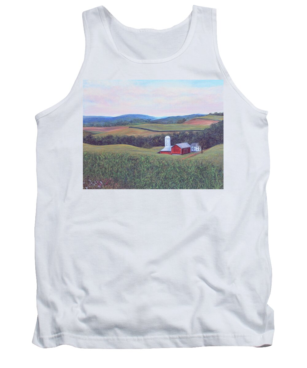 Ohio Tank Top featuring the pastel A Morning's Glory by Linda Goodman