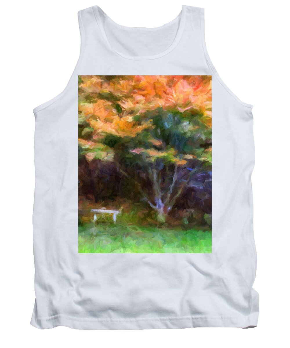 Landscape Tank Top featuring the painting A Place to Rest by Trask Ferrero