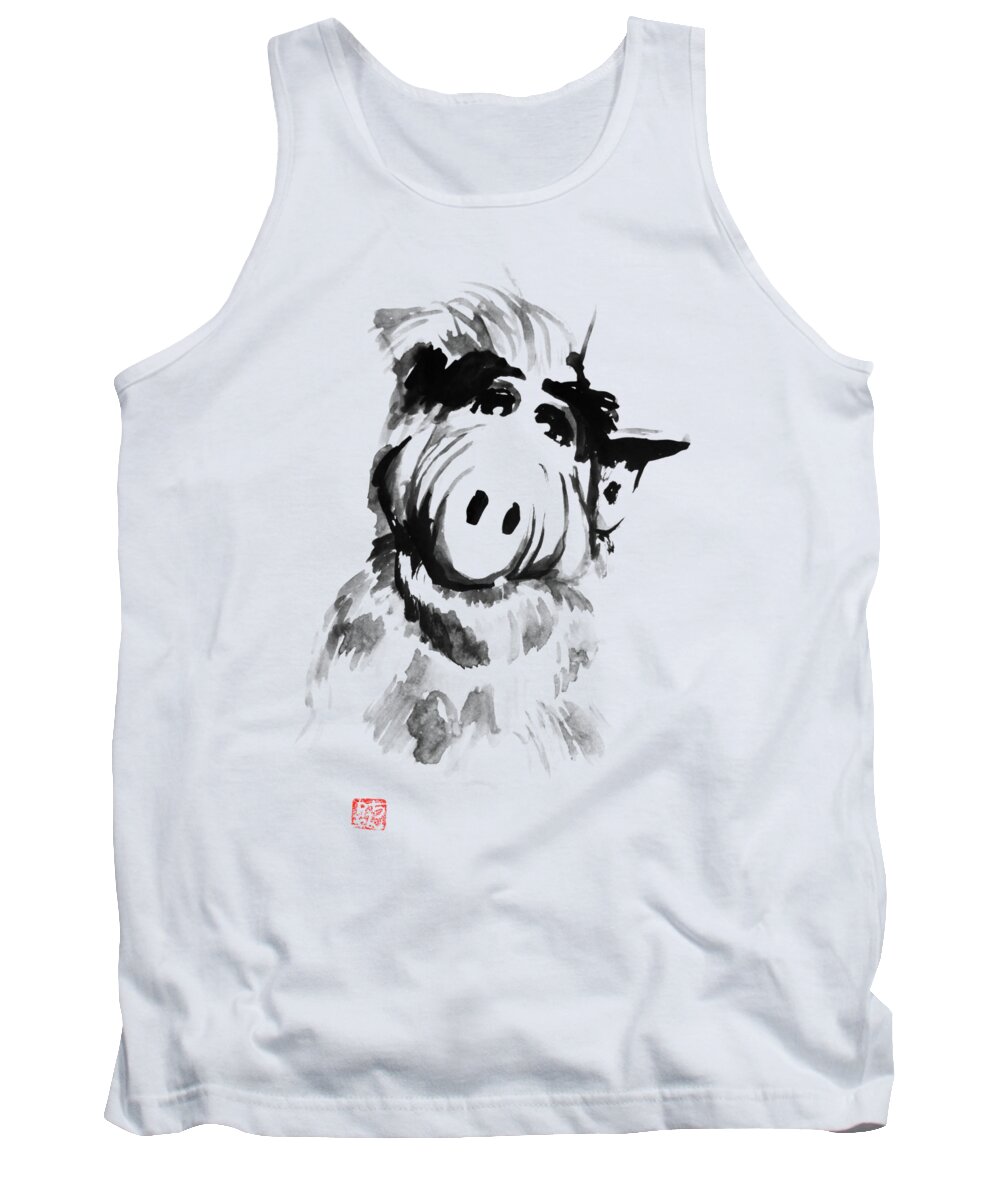 Alf Tank Top featuring the painting alf by Pechane Sumie