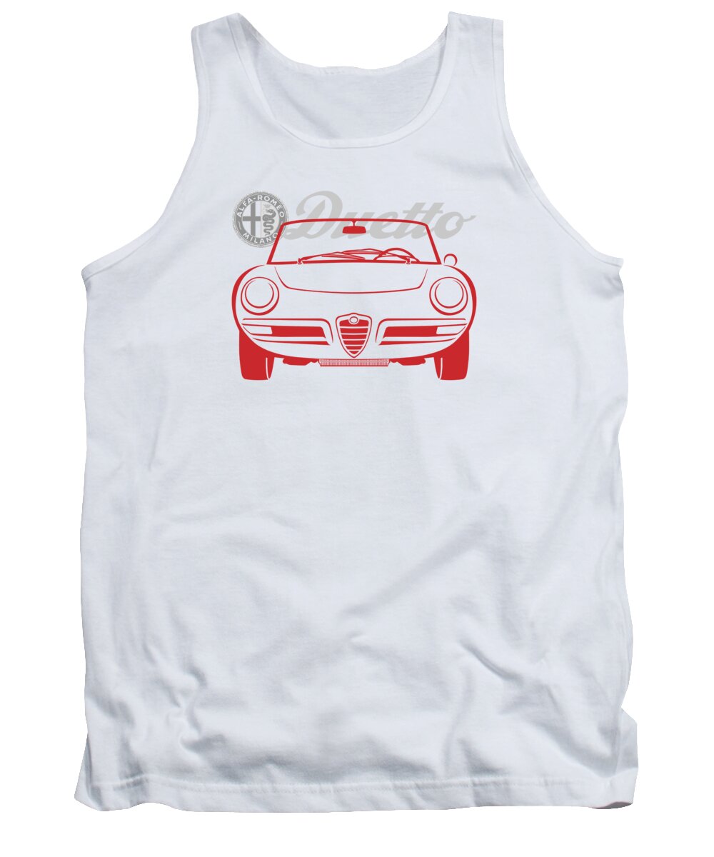 Alfa Tank Top featuring the digital art Alfa Duetto Spider-2 by Rick Andreoli