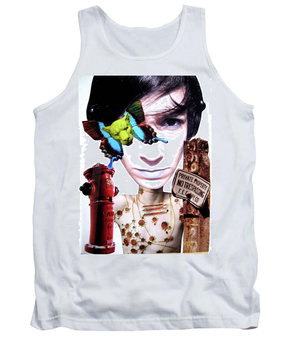 Collage Tank Top featuring the digital art All The Things by Tanja Leuenberger