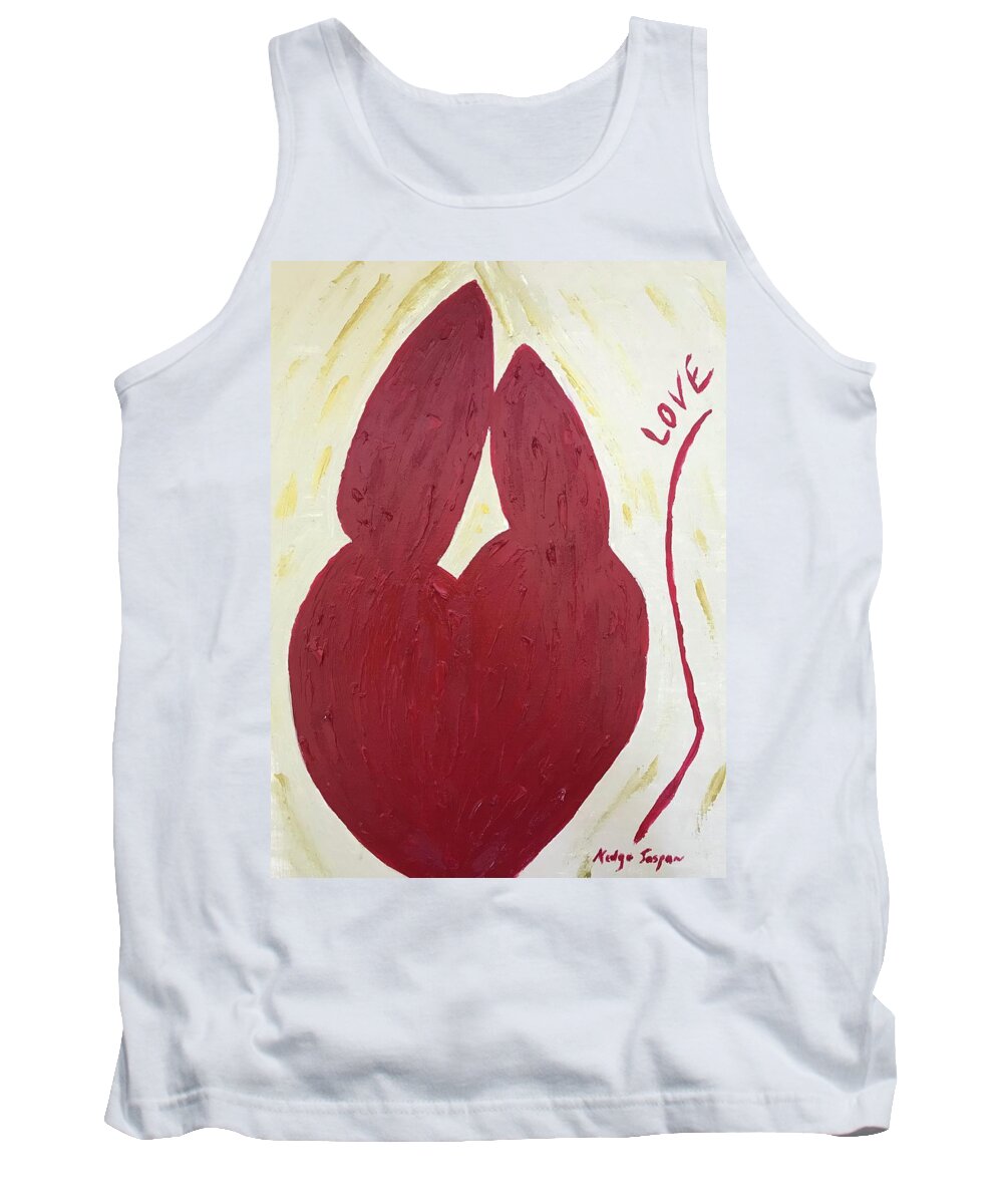 Love Tank Top featuring the painting Amour by Medge Jaspan