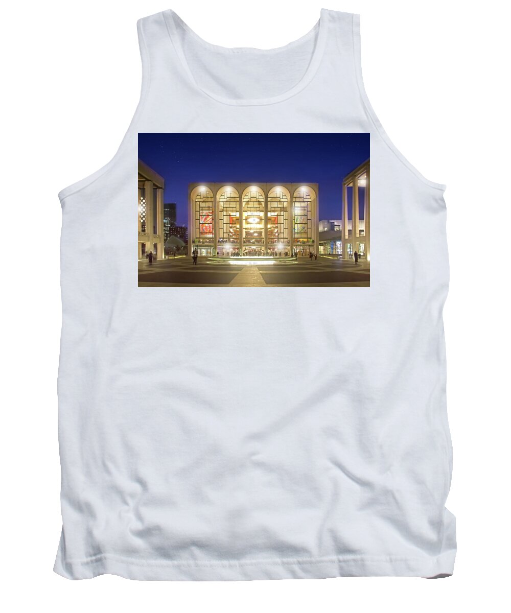 Lincoln Center Tank Top featuring the photograph An Evening at Lincoln Center by Mark Andrew Thomas