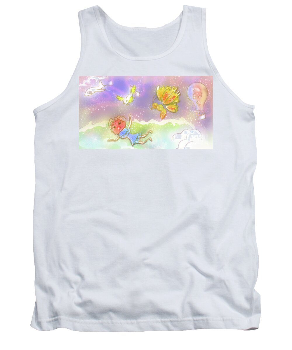 Wingless Angel Tank Top featuring the digital art Angel without wings by Remy Francis