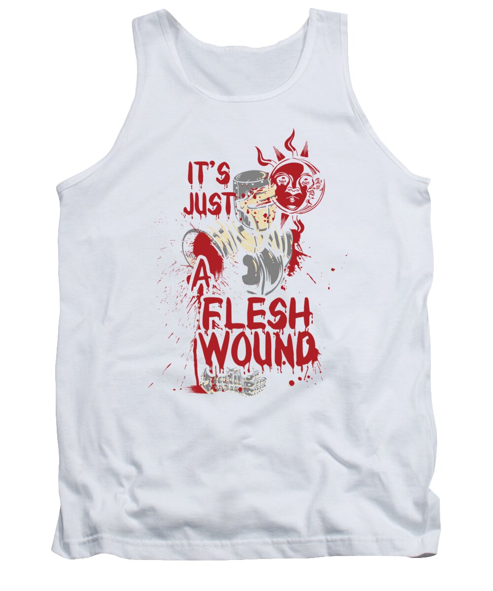Halloween Tank Top featuring the digital art Armless Knight Its Just A Flesh Wound by Jacob Zelazny
