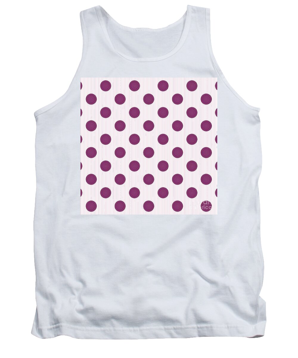 Pink Tank Top featuring the digital art Armure Rose Polka Dots by Designs By L