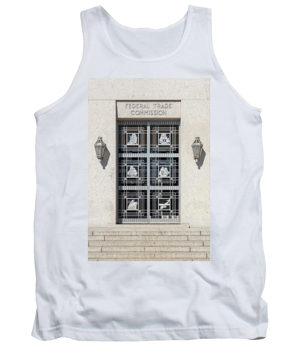 Art Deco Tank Top featuring the photograph Art Deco Door of Federal Trade Commission by Liz Albro