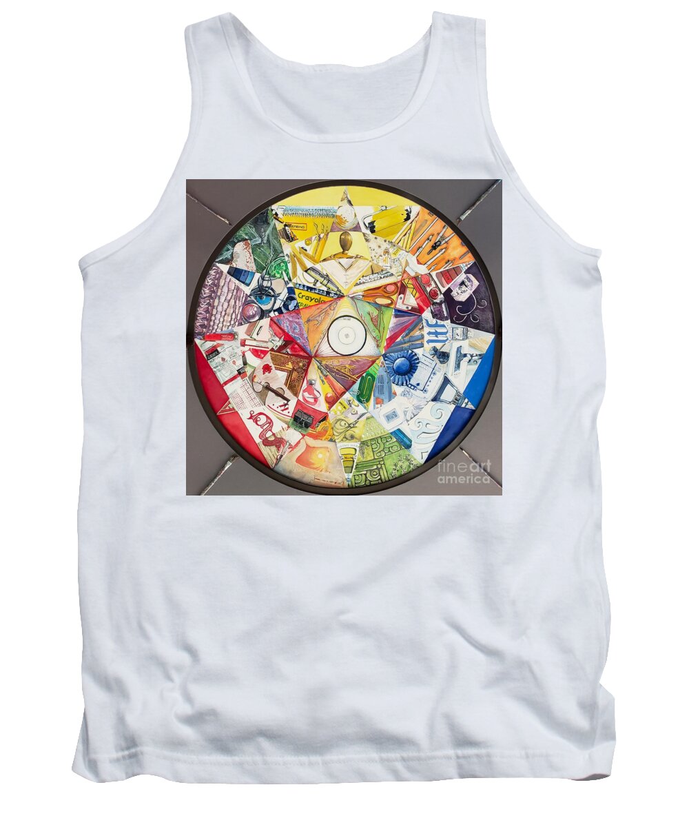 Color Tank Top featuring the painting Artist's Color Wheel by Merana Cadorette