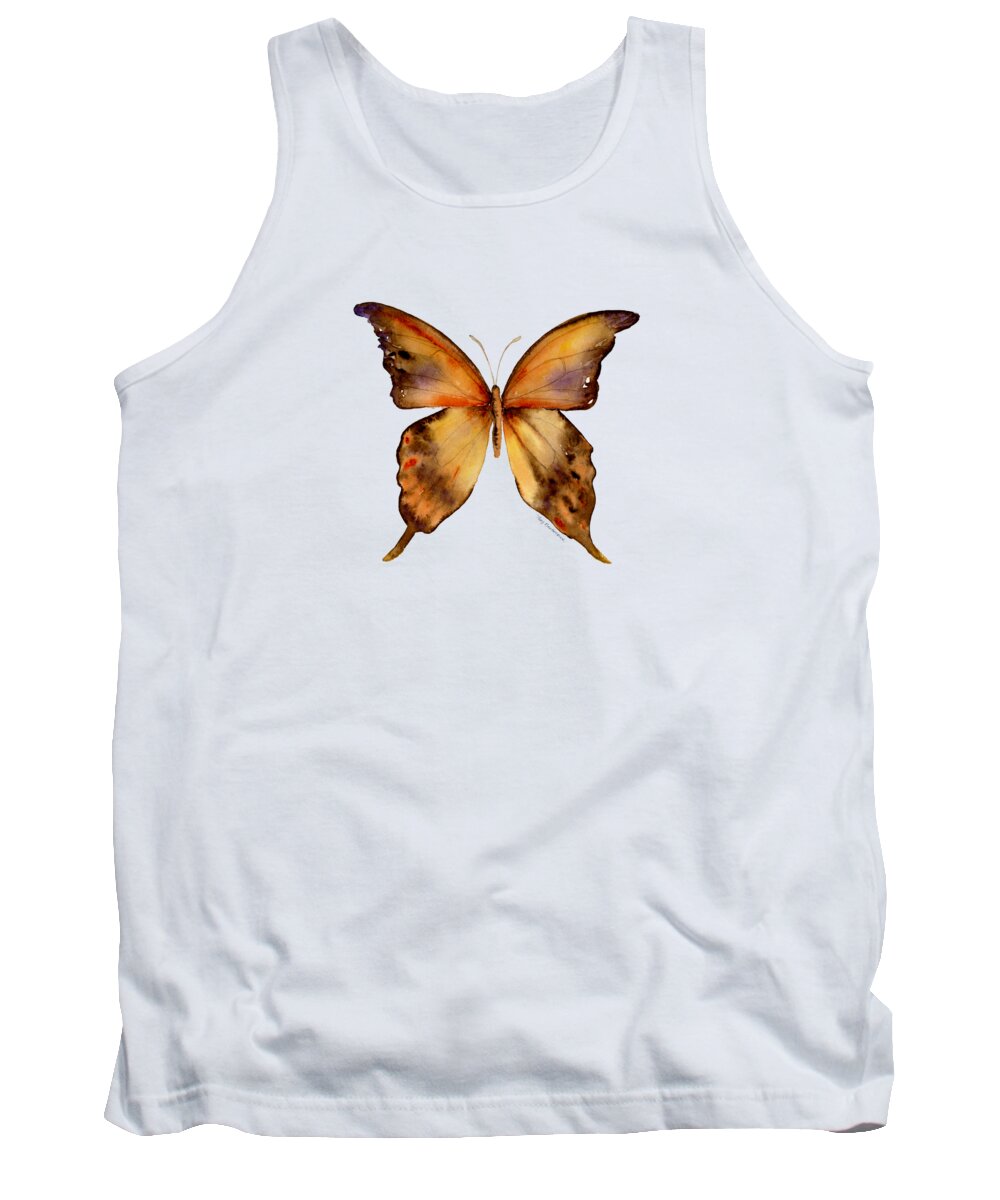 Yellow Tank Top featuring the painting 7 Yellow Gorgon Butterfly by Amy Kirkpatrick