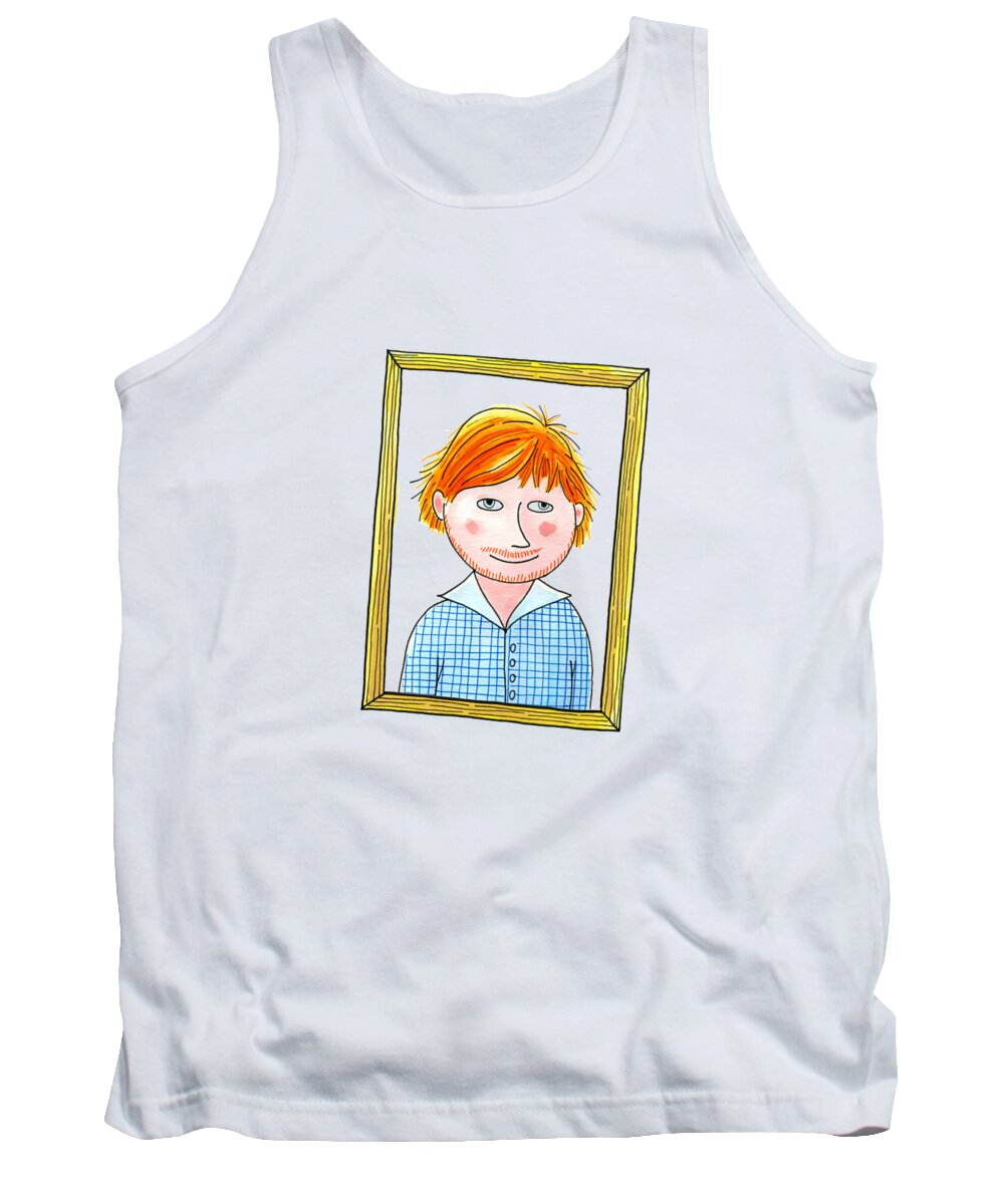 Ed Sheeran Tank Top featuring the painting Ed by Andrew Hitchen
