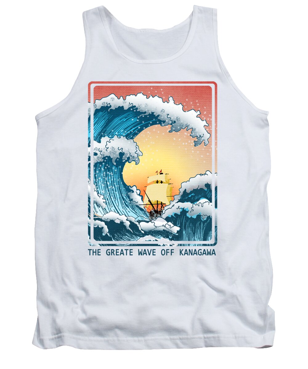 The Great Wave Tank Top featuring the painting The Great Wave off Kanagawa by Mark Ashkenazi
