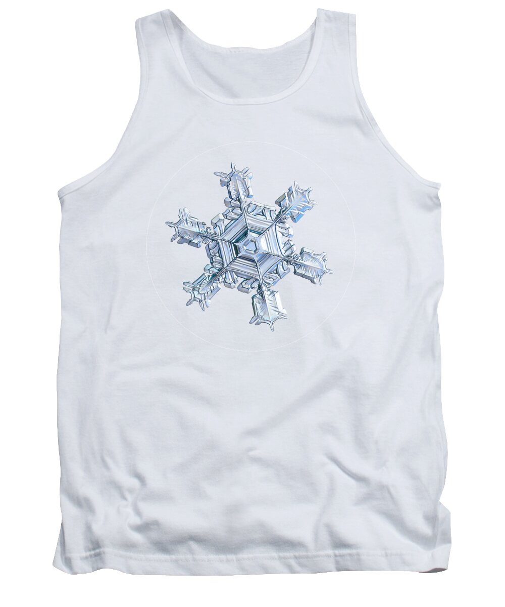 Snowflake Tank Top featuring the photograph Real snowflake 2021-02-17 8913-21w by Alexey Kljatov