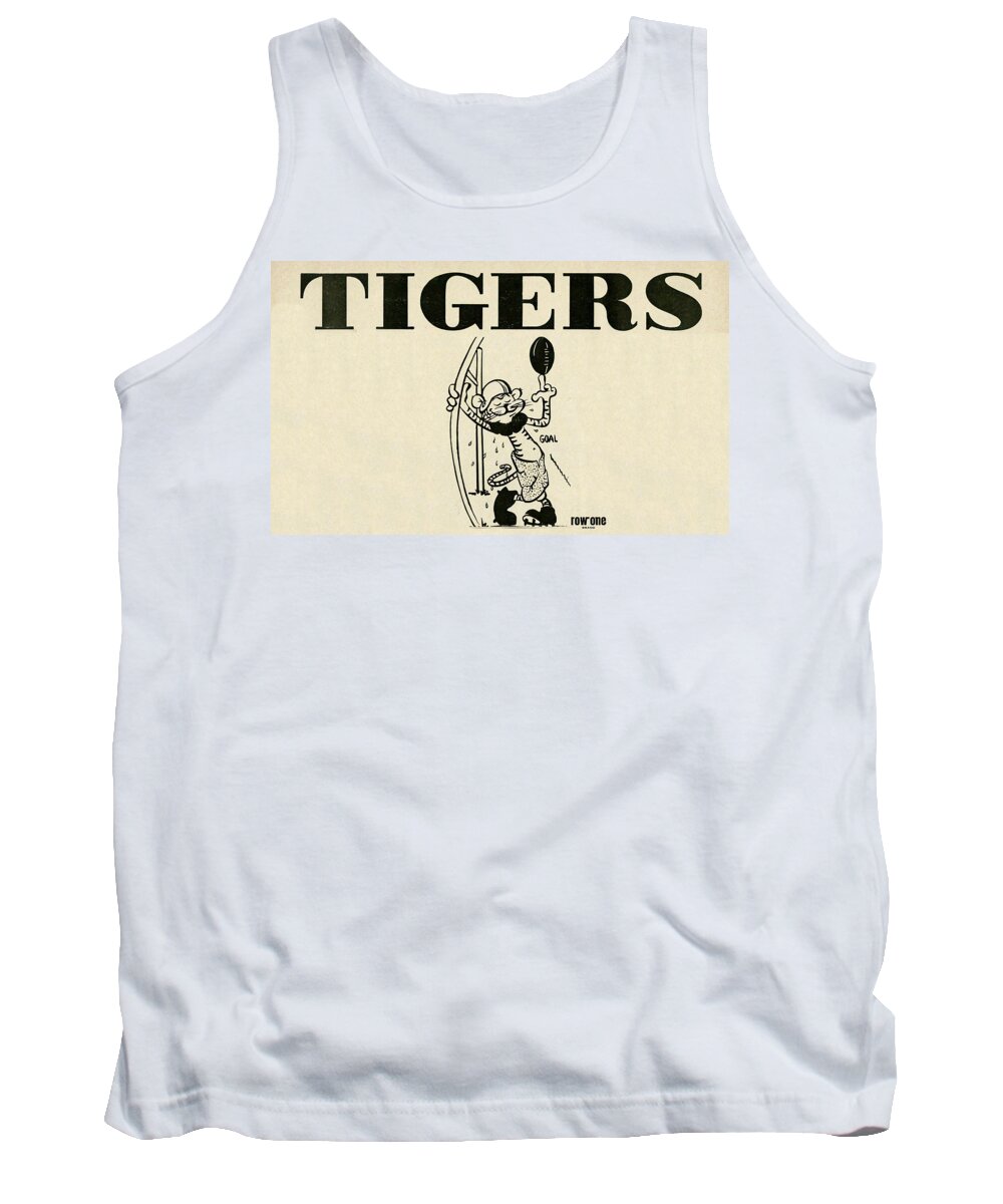 Tiger Tank Top featuring the mixed media Tigers Football Art by Row One Brand