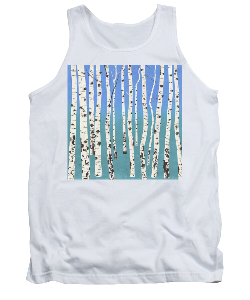 Aspen Trees Tank Top featuring the painting Aspen Trees II by Nikita Coulombe