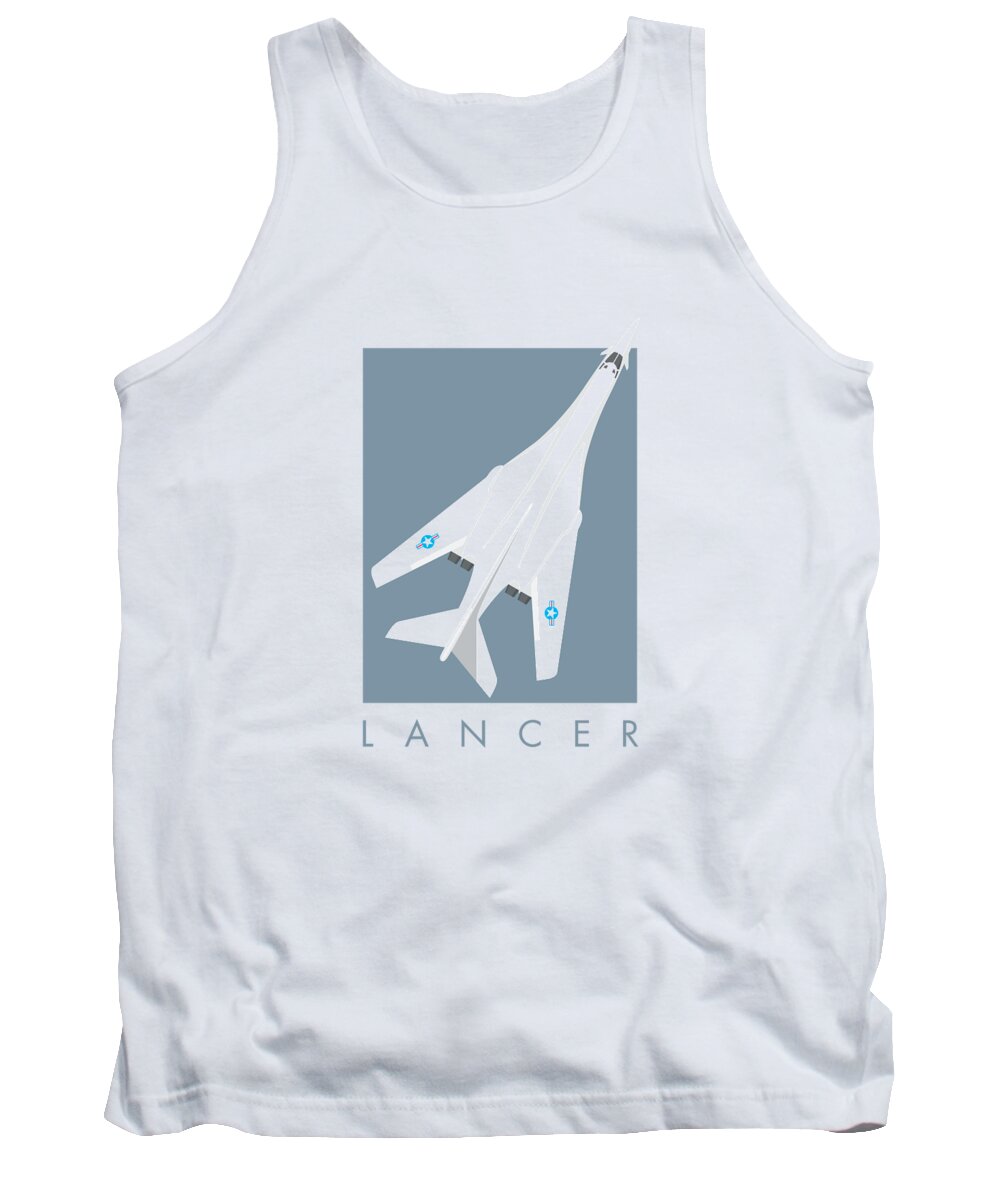 Aircraft Tank Top featuring the digital art B-1 Lancer Jet Bomber - Slate by Organic Synthesis