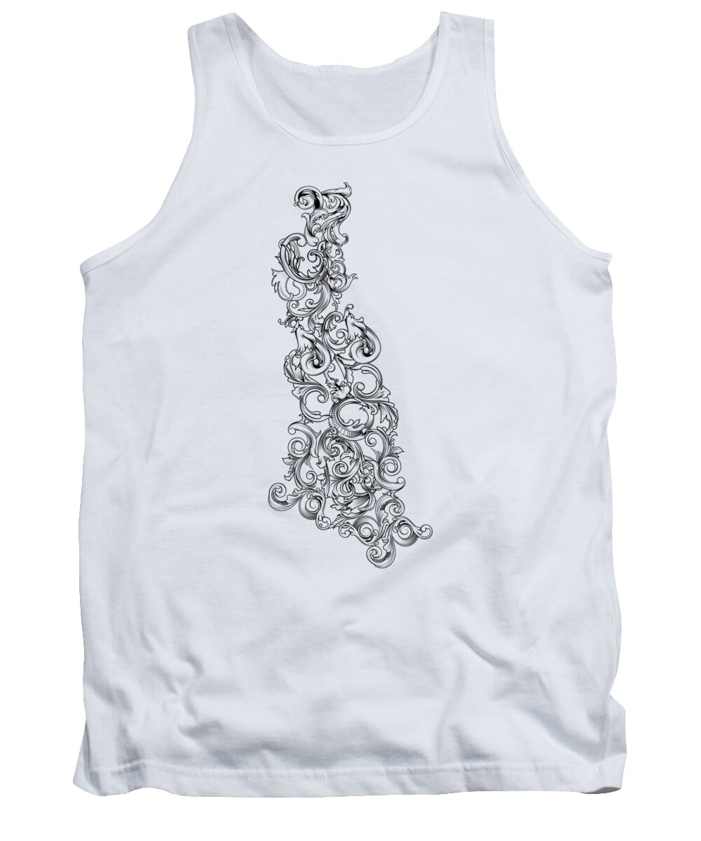 Flowers Tank Top featuring the digital art Baroque Floral by Jacob Zelazny