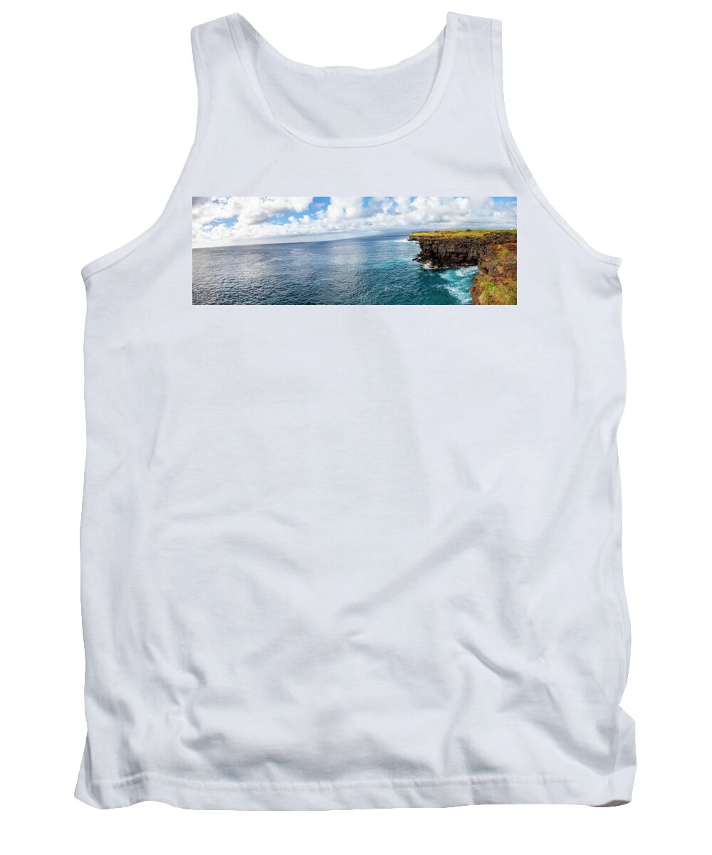 Big Island Tank Top featuring the photograph Big Island South Point - Panoramic by Anthony Jones