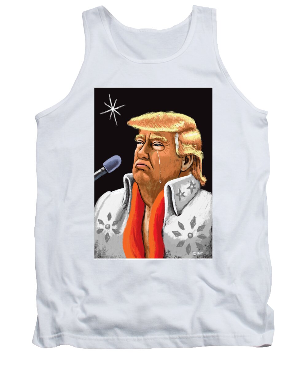 A24946 Tank Top featuring the drawing Black Velvet Trump by Ward Sutton