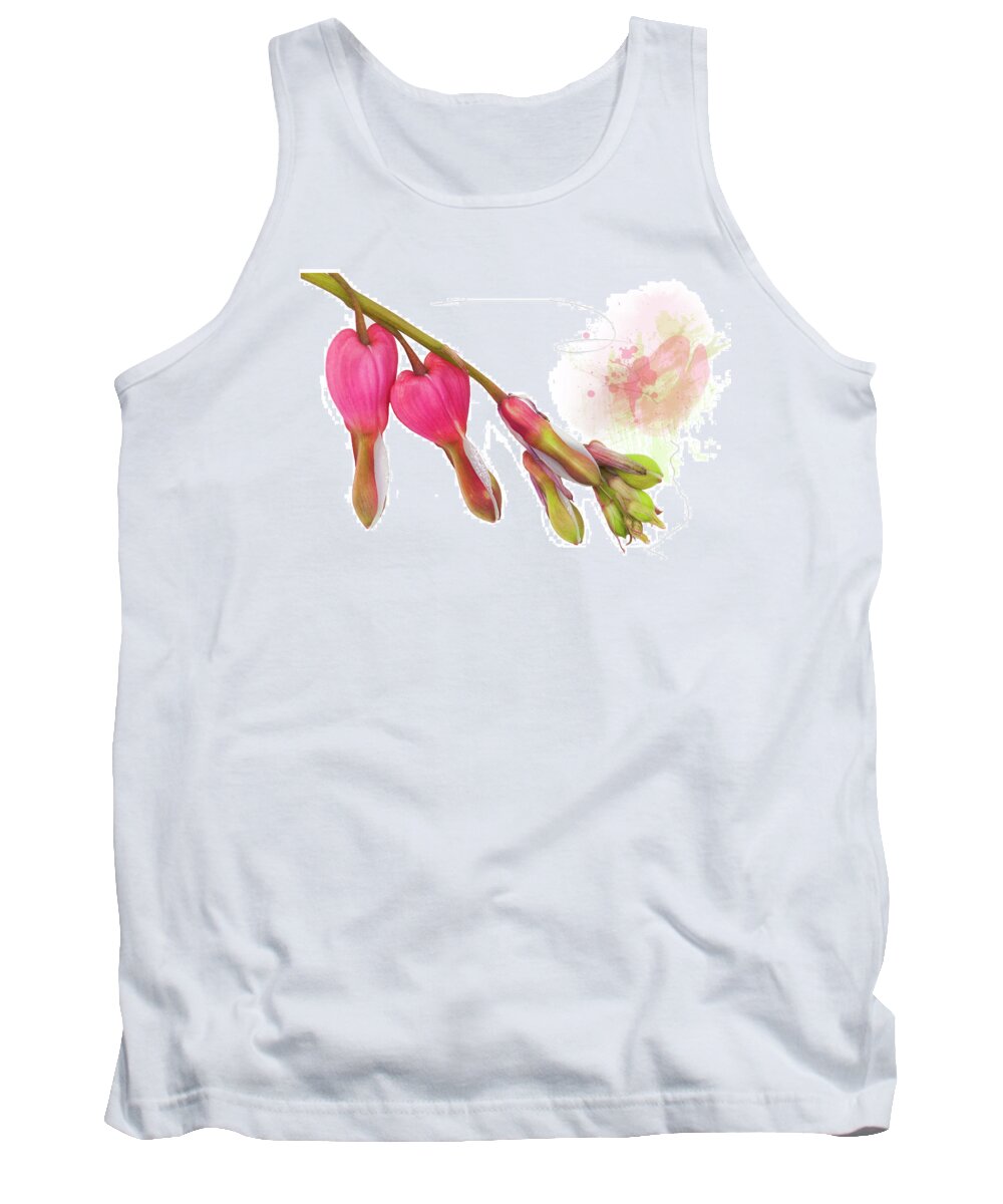 Heart Tank Top featuring the mixed media Bleeding Heart by Moira Law
