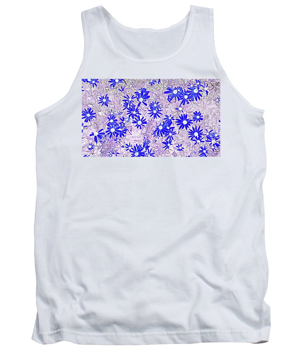Plant Tank Top featuring the photograph Blue Daisies Art by Missy Joy
