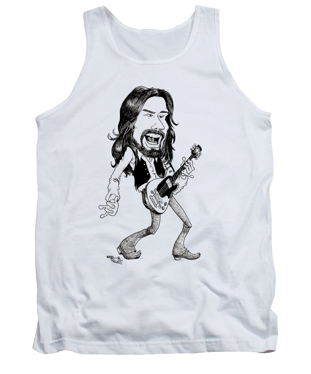 Caricature Tank Top featuring the drawing Bob Seger by Mike Scott
