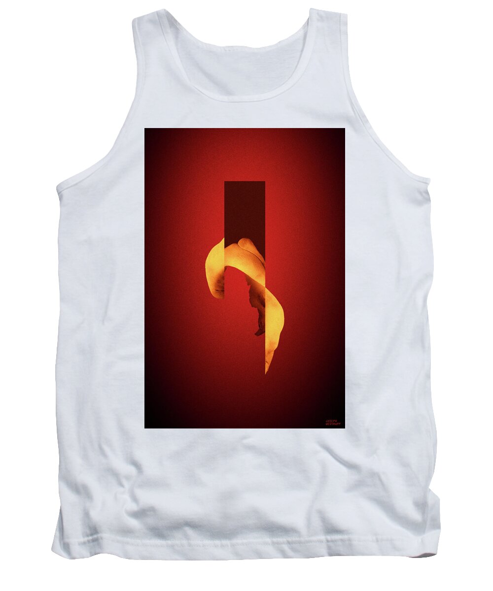 Abstract Tank Top featuring the photograph Bone Flare - Surreal Abstract Elephant Bone Collage With Rectangle by Joseph Westrupp