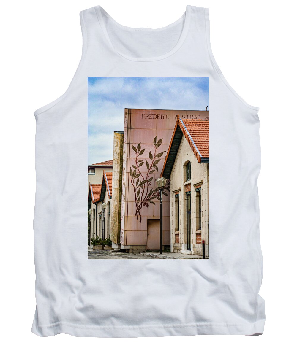 Programmatic Tank Top featuring the photograph Bookshelf Books in Provence France by Matthew Bamberg