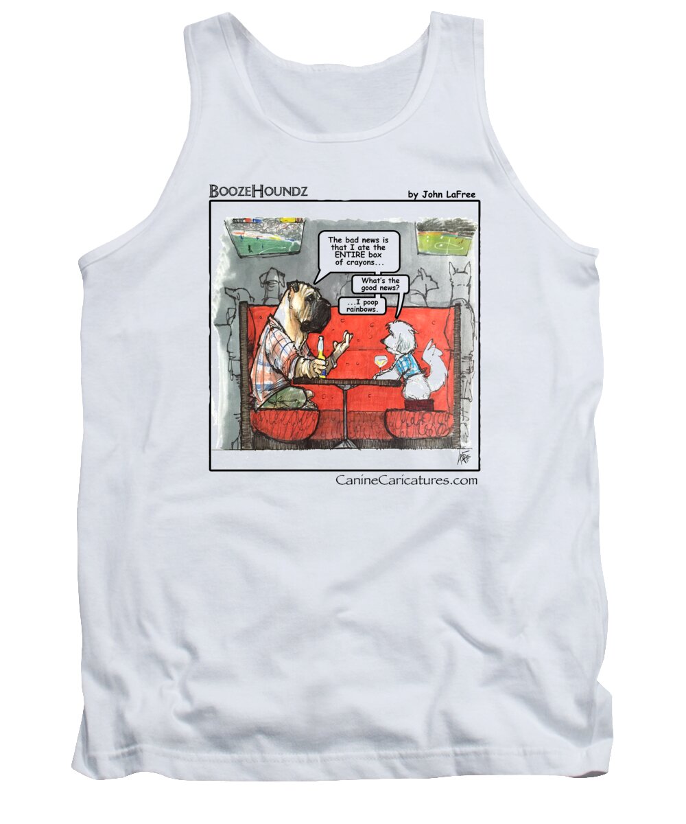 Shar Pei Tank Top featuring the drawing BOOZEHOUNDZ Rainbows by Canine Caricatures By John LaFree