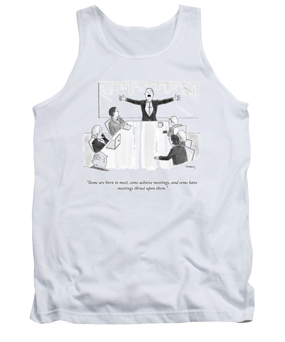 some Are Born To Meet Tank Top featuring the drawing Born To Meet by Avi Steinberg