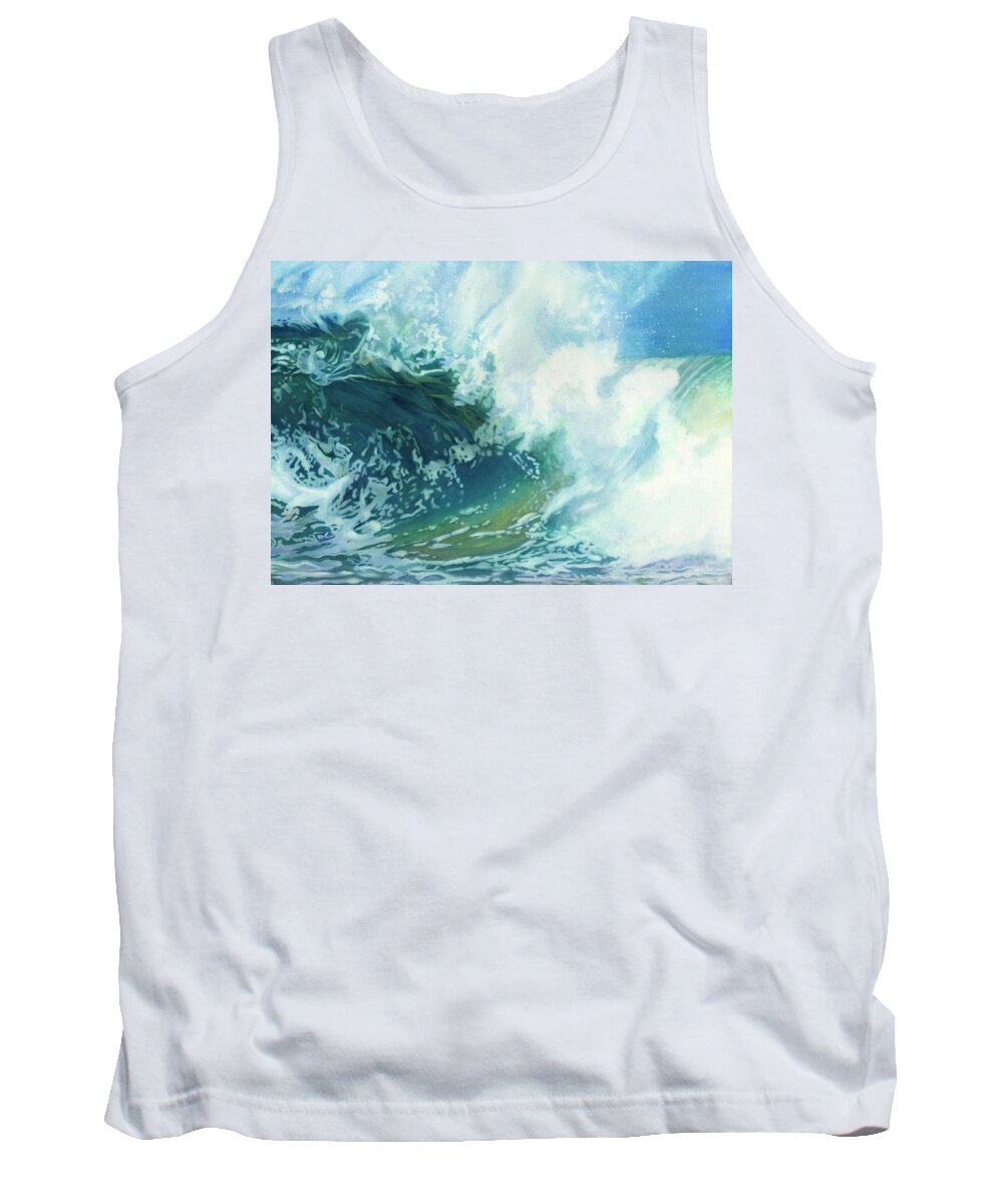Wave Tank Top featuring the painting Breathtaking Kai Mana by Sandy Haight