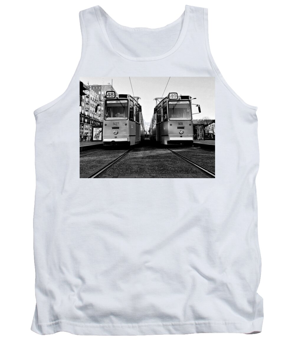 Trams Tank Top featuring the photograph Budapest Trams by Tito Slack