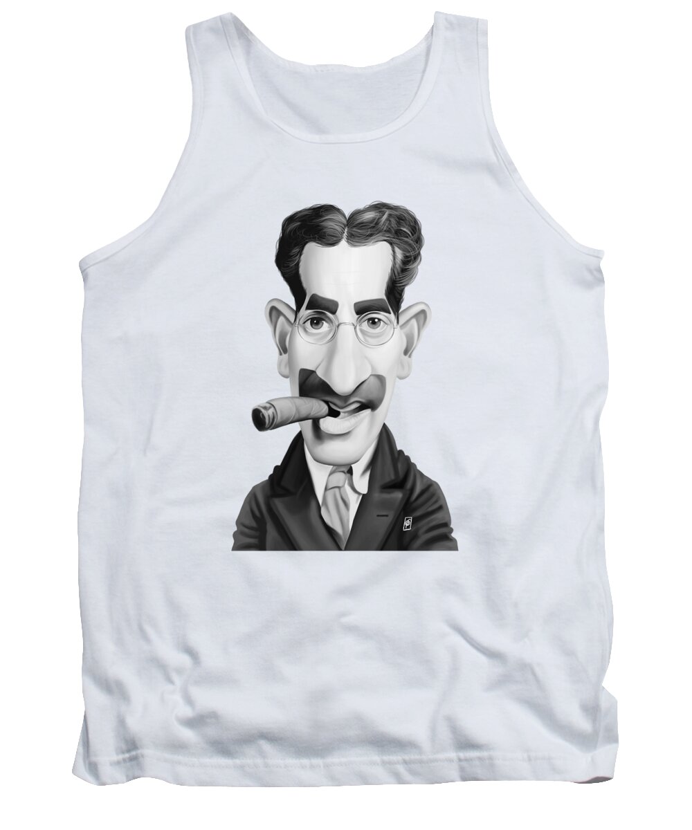 Illustration Tank Top featuring the digital art Celebrity Sunday - Groucho Marx by Rob Snow