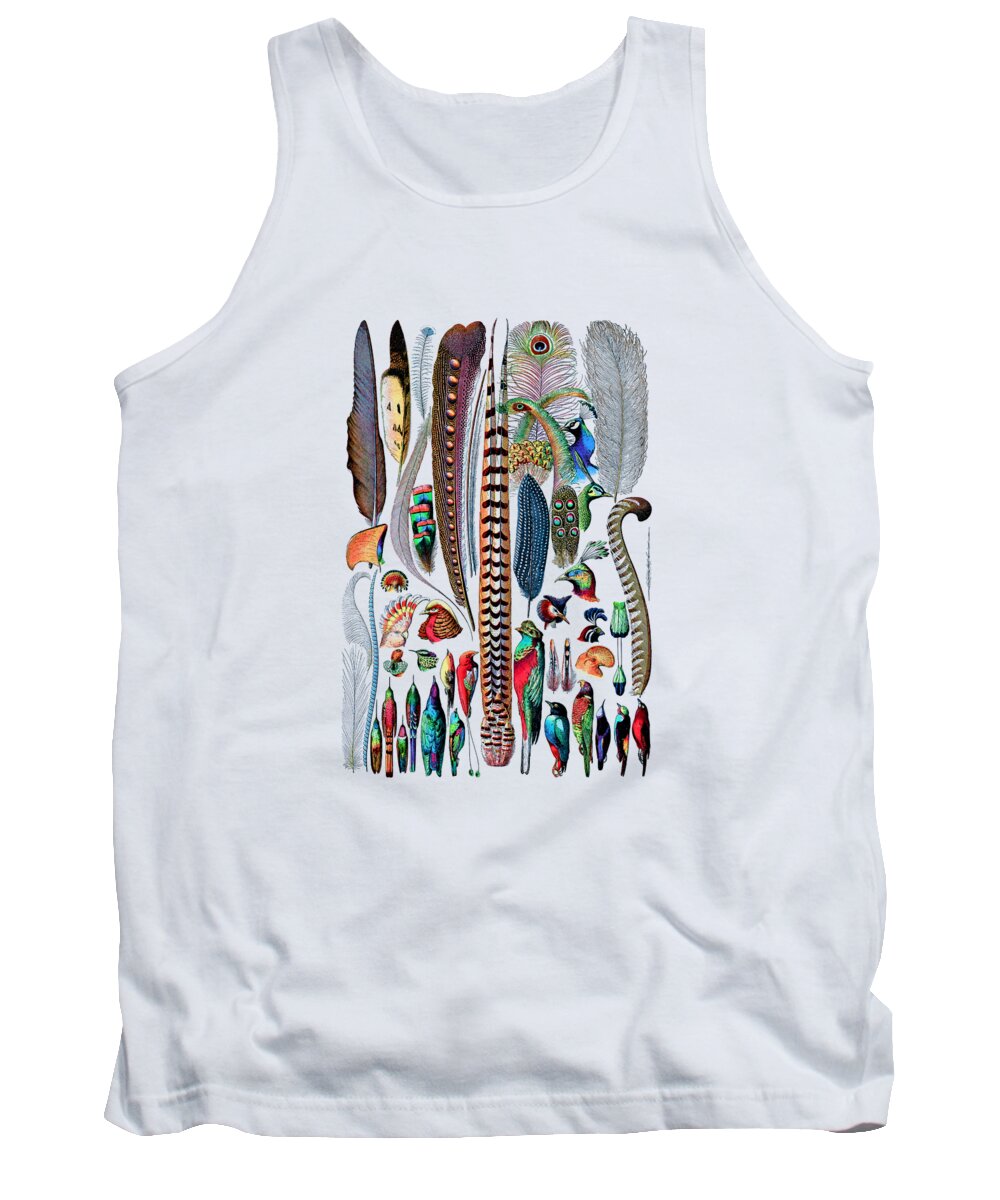 Feather Tank Top featuring the digital art Colorful feather collection by Madame Memento