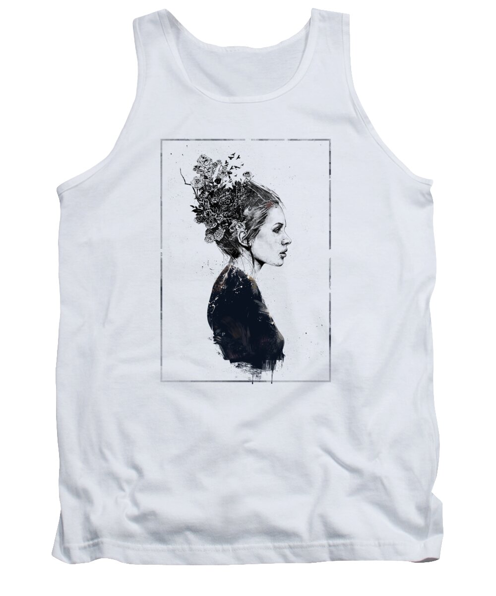 Girl Tank Top featuring the painting Coming home by Balazs Solti